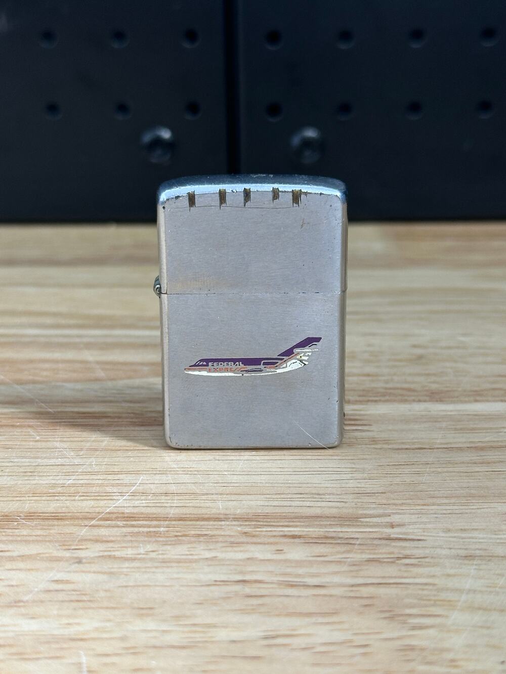 Vtg 1976 Chrome Zippo Federal Express Boeing 727 Airplane